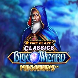 Logo of Fire Blaze Blue Wizard Megaways from Rarestone Gaming at CasinOK Casino